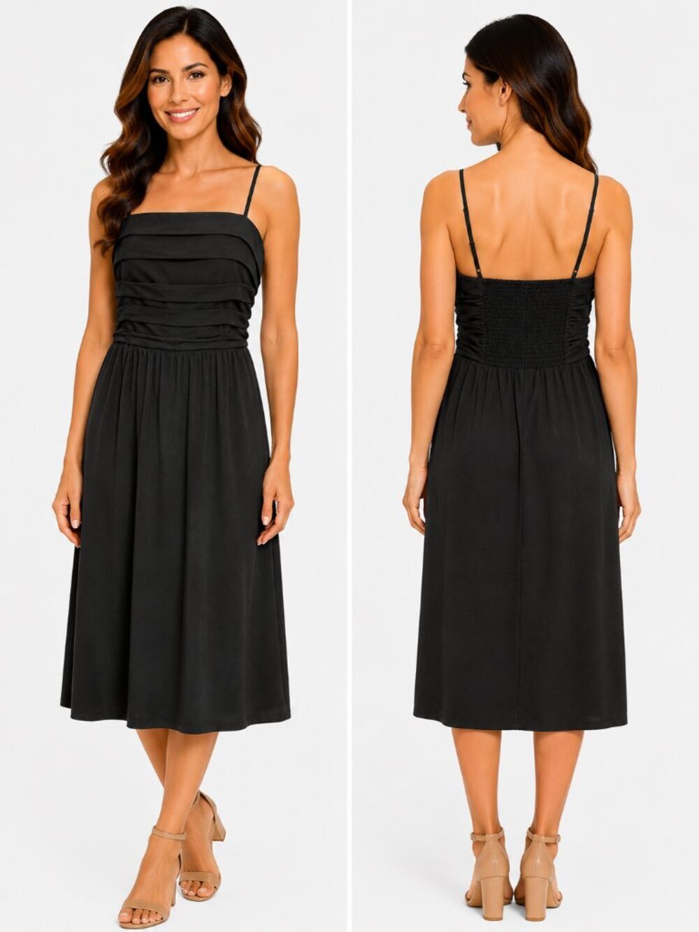 WAYF x Styled by COCO! Sammie Pleat Sundress Black NWT M